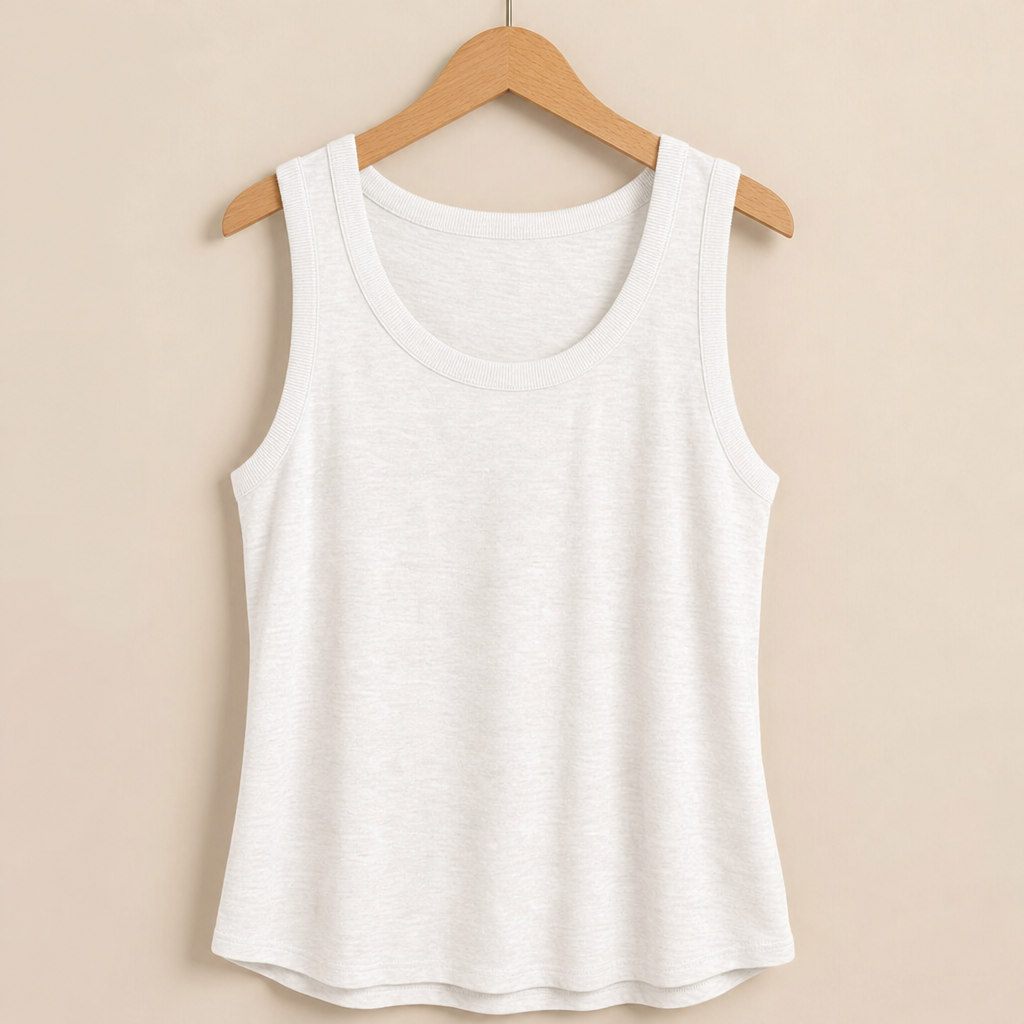 Funchal Scoop Neck Tank Top in White