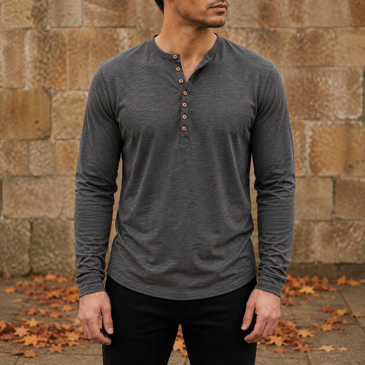Kefalonia Long Sleeve Henley Shirt