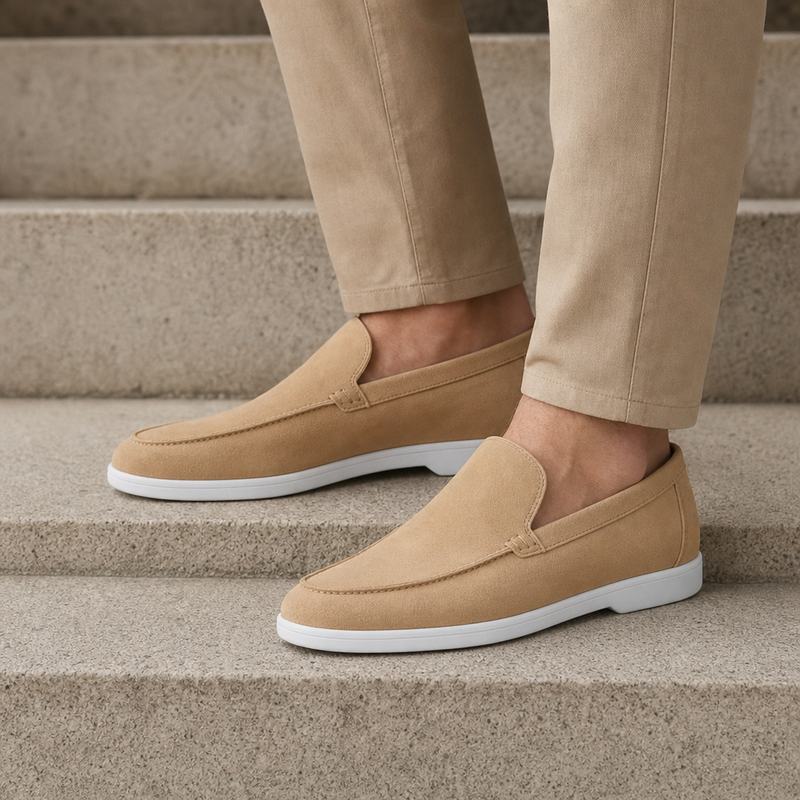 Girona Suede Slip-On Loafers in Caramel