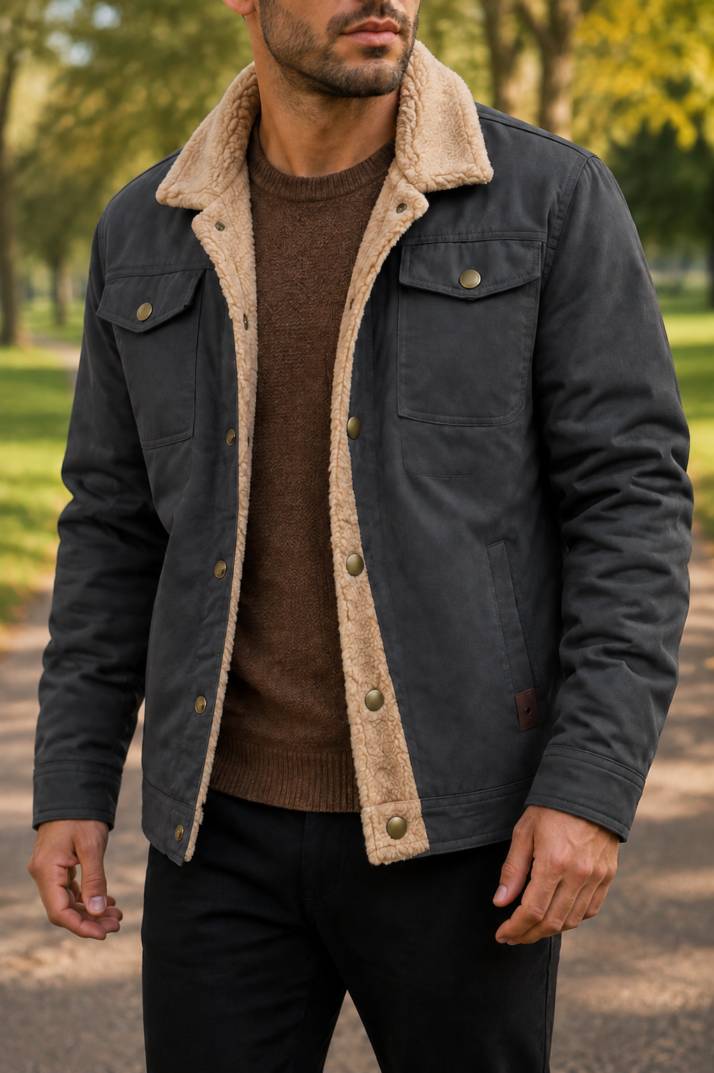 Skiathos Sherpa Collar Button Jacket