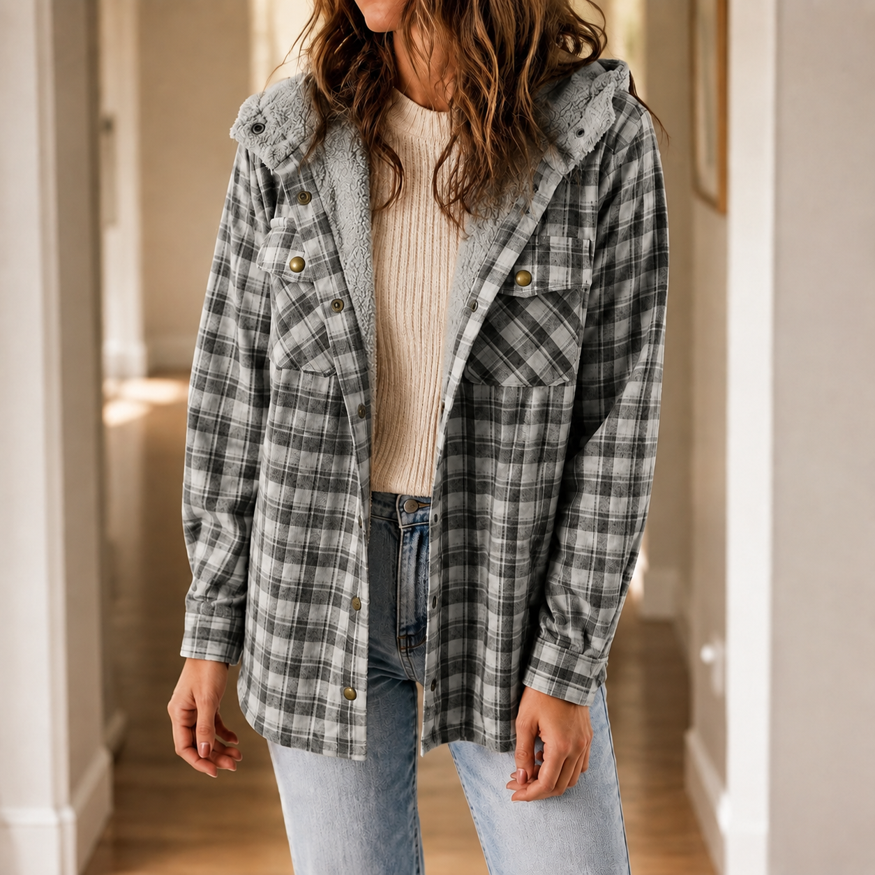Sete Hooded Sherpa Shacket
