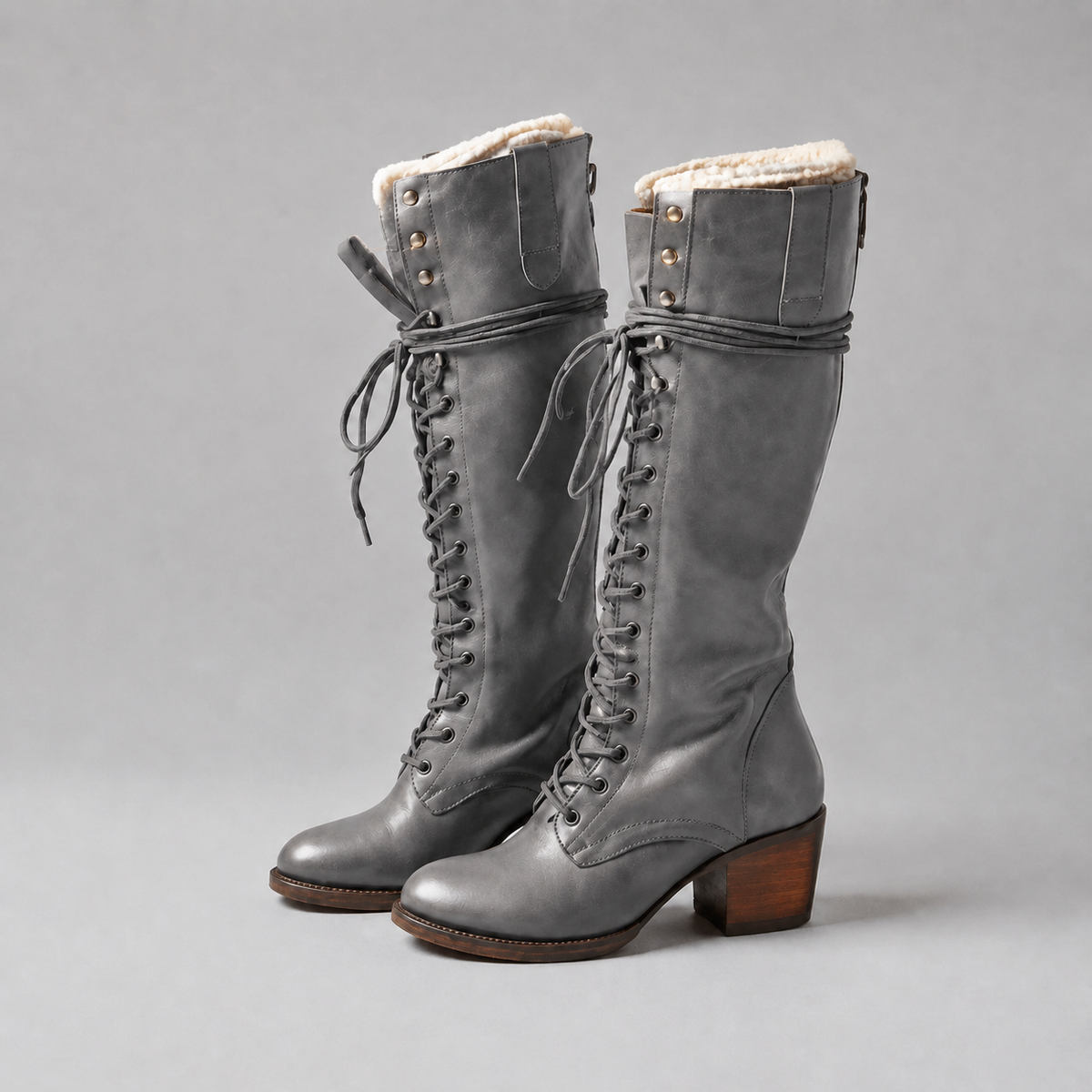 Eze Lace-Up Knee-High Boots