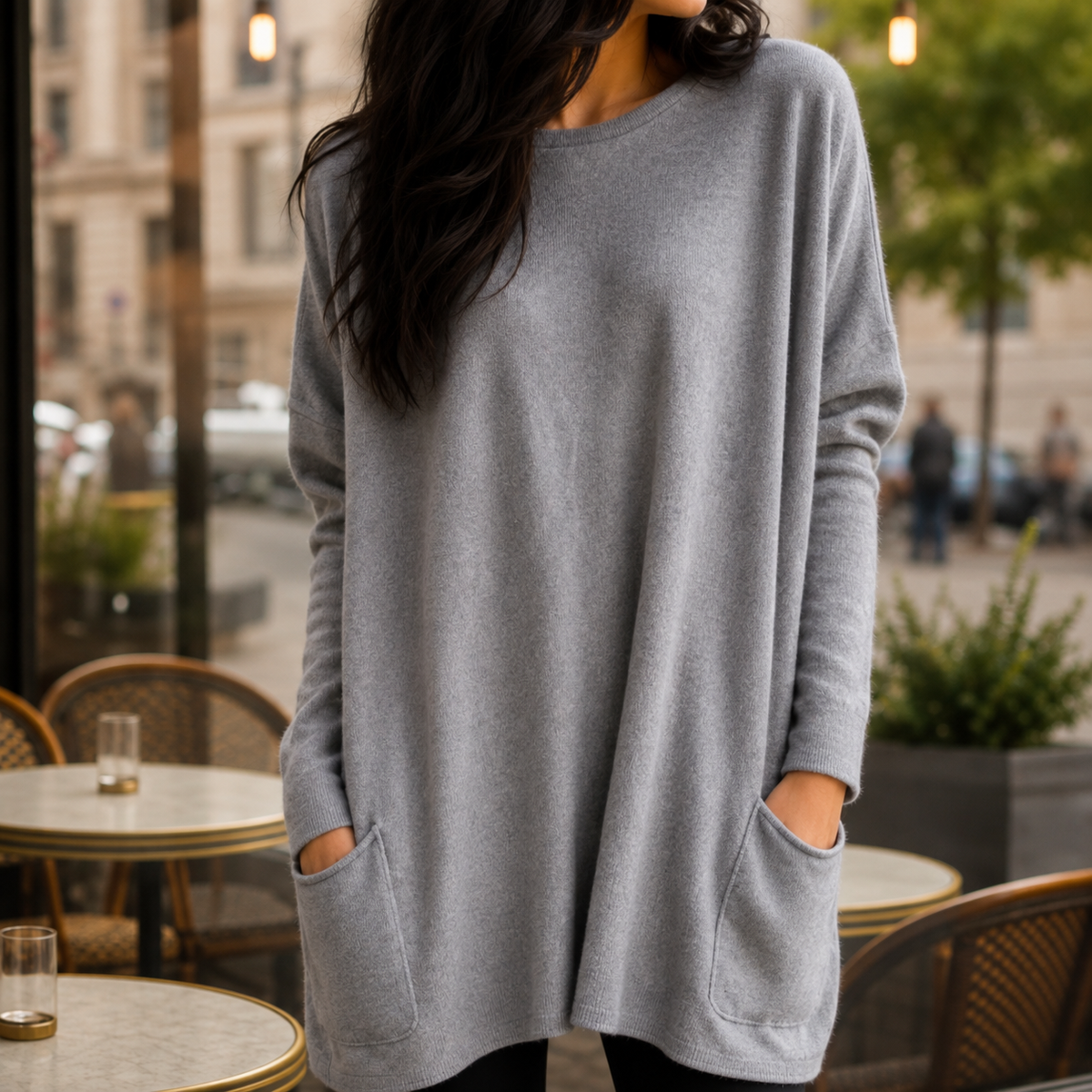 Anzio Relaxed Pocket Tunic Sweater