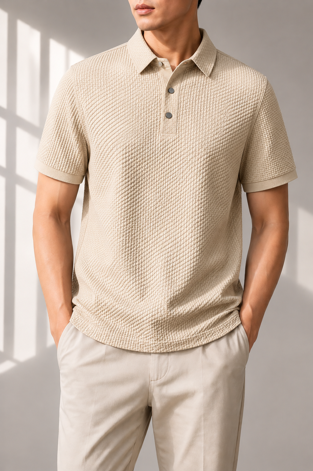 Spetses Textured Knit Polo Shirt