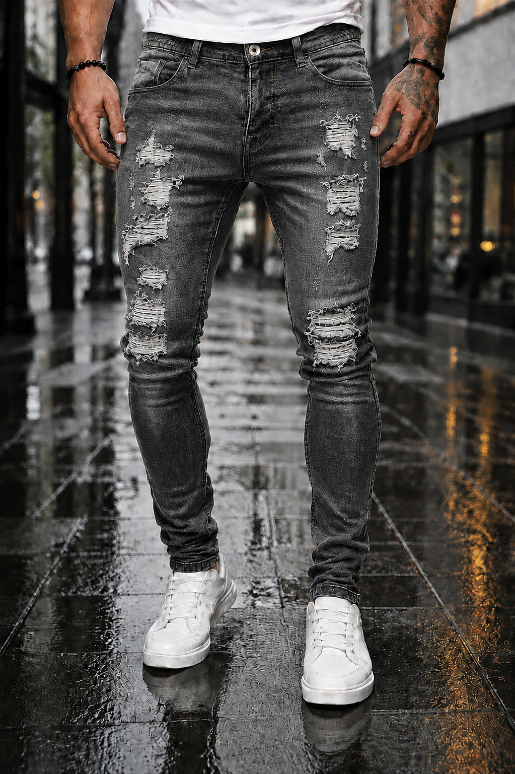Calpe Skinny Ripped Jeans