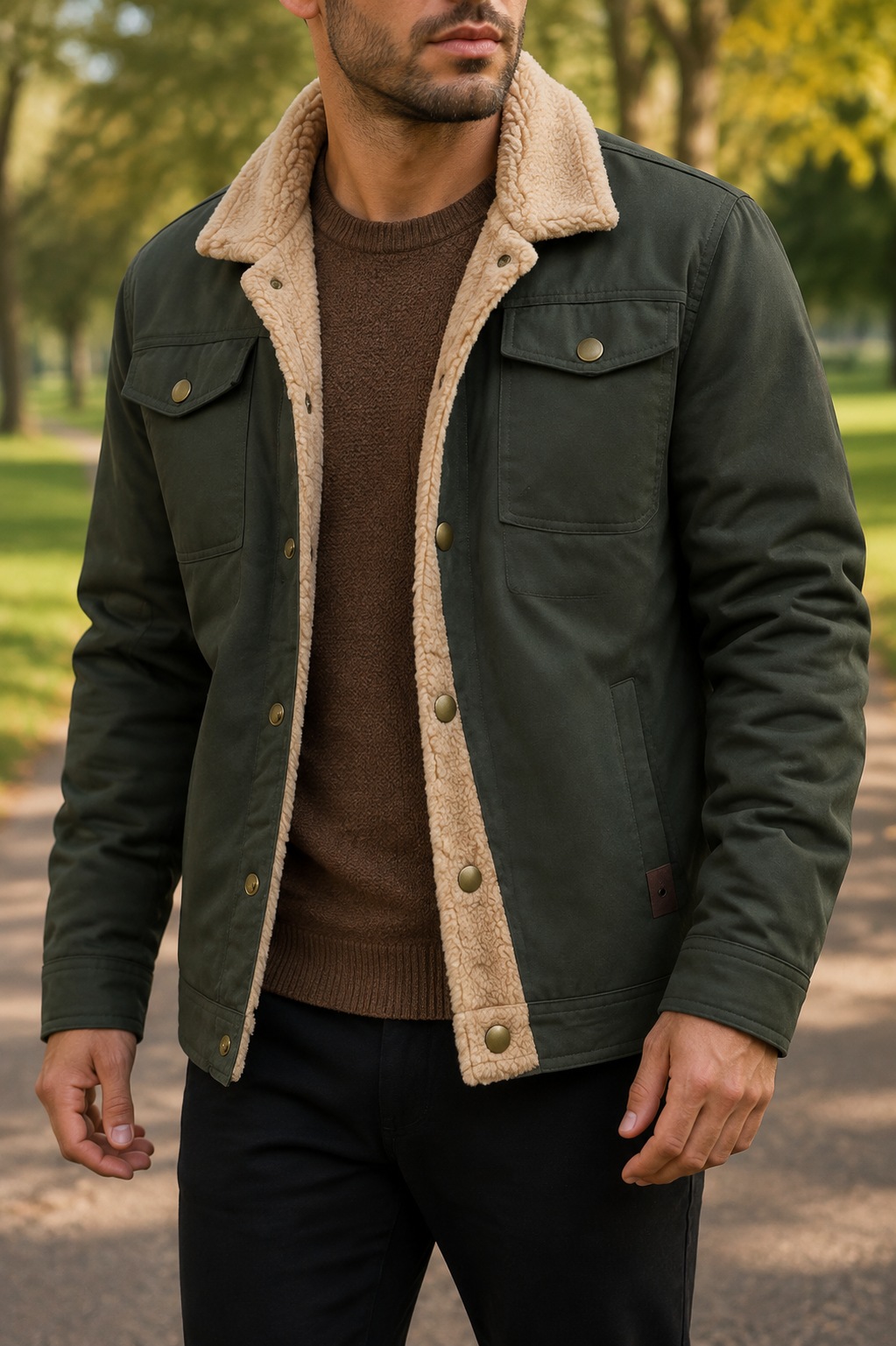 Skiathos Sherpa Collar Button Jacket