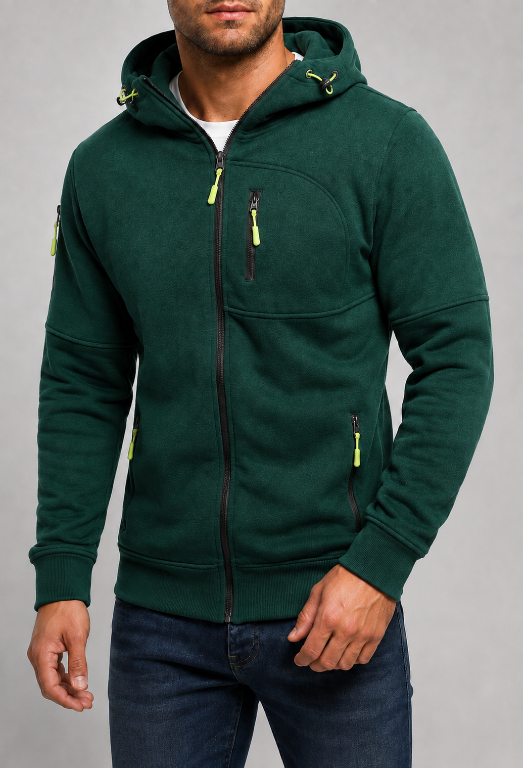 Perugia Multi-Pocket Zip-Up Hoodie