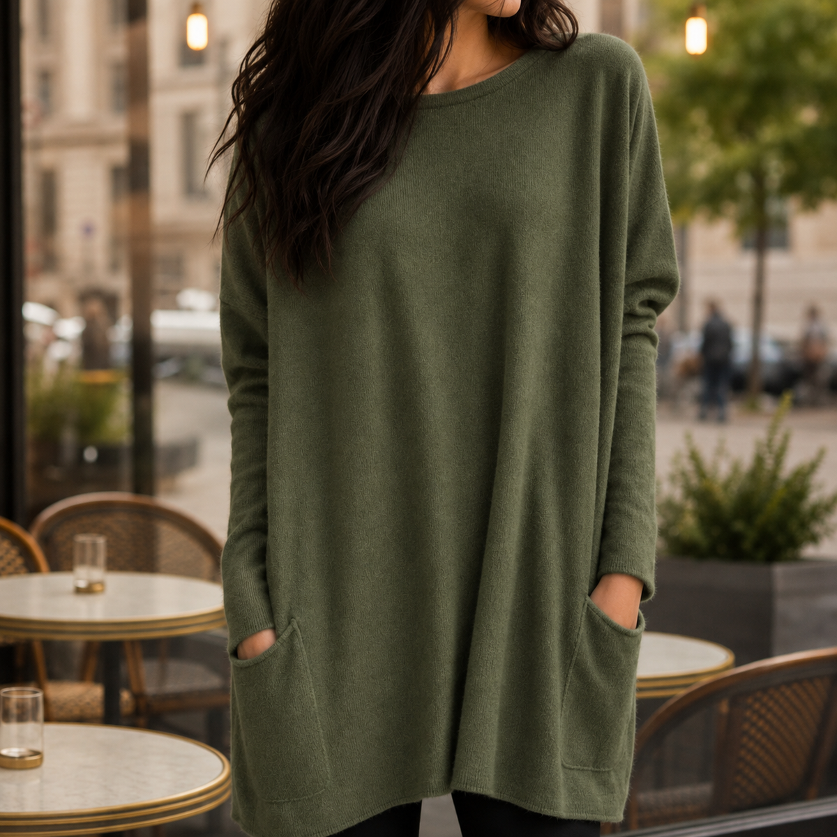 Anzio Relaxed Pocket Tunic Sweater