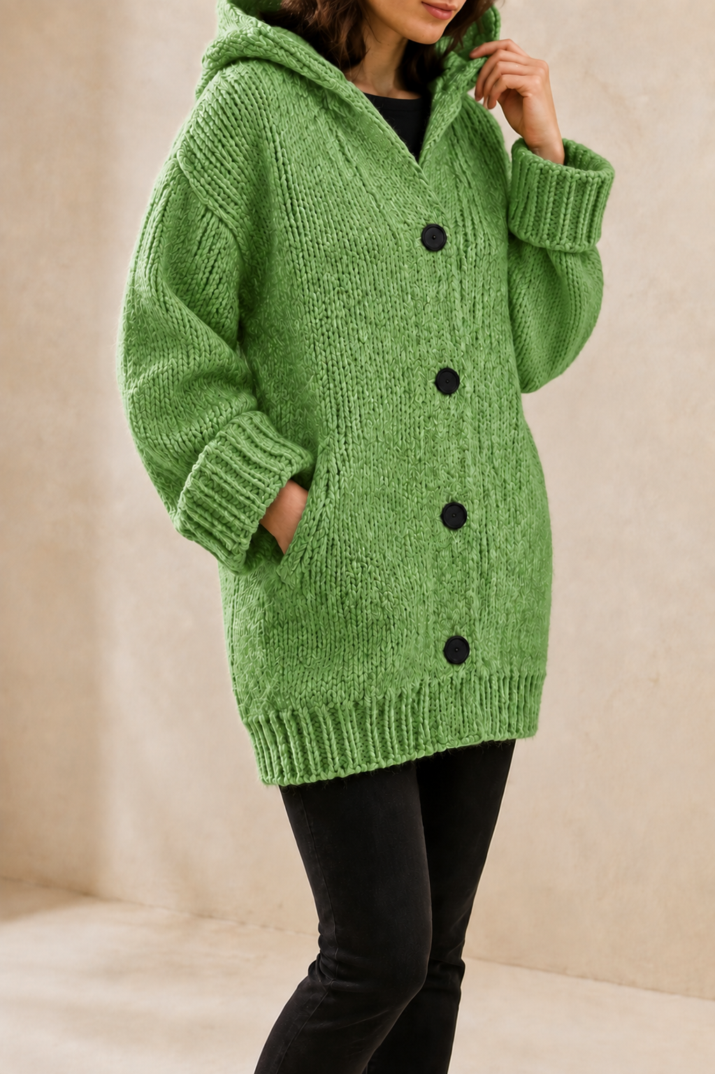 Cordoba Long Hooded Knit Cardigan