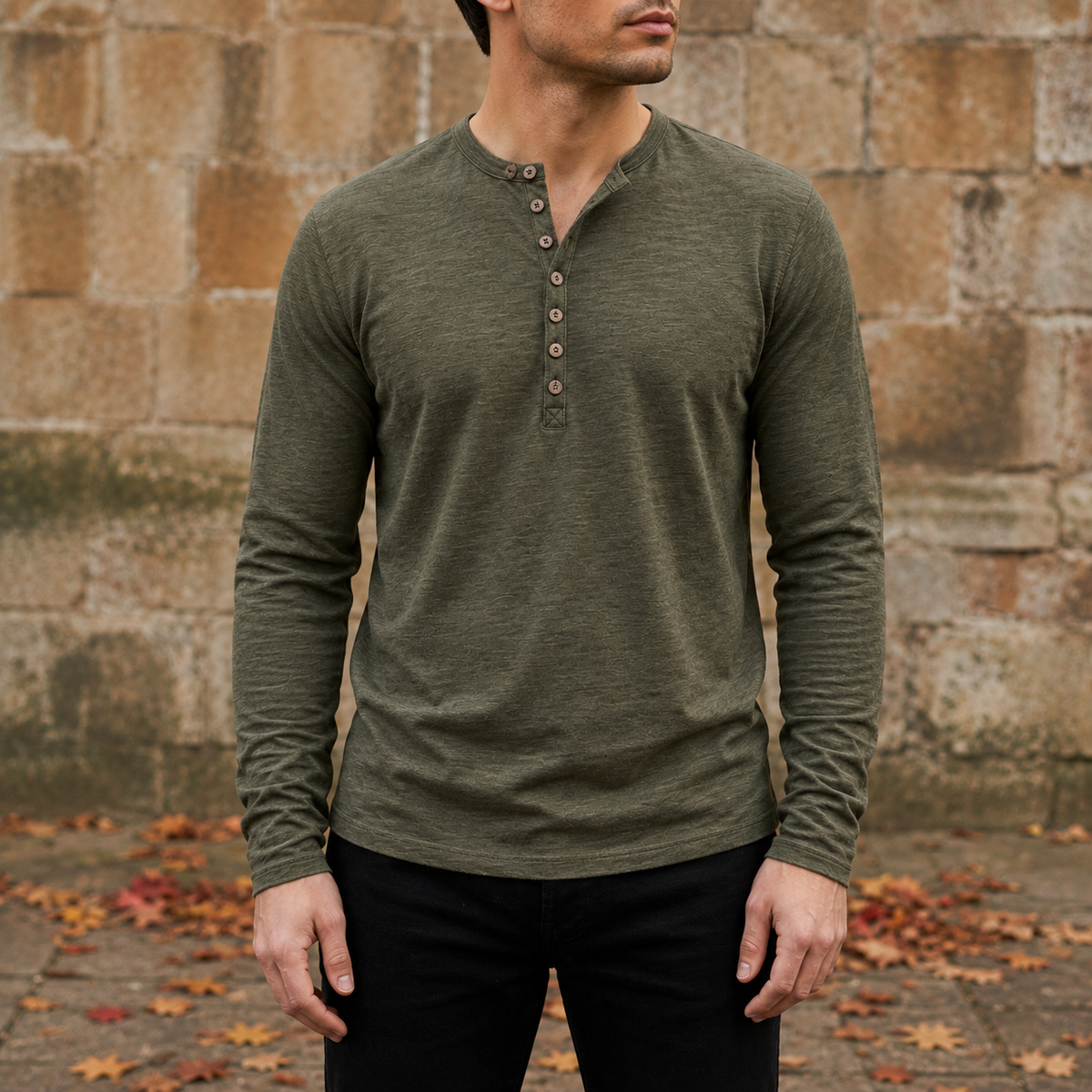 Kefalonia Long Sleeve Henley Shirt