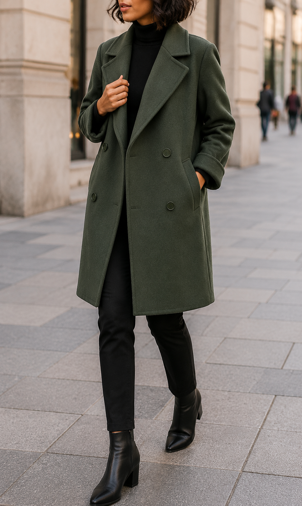 Cascais Double Breasted Mid-Length Coat