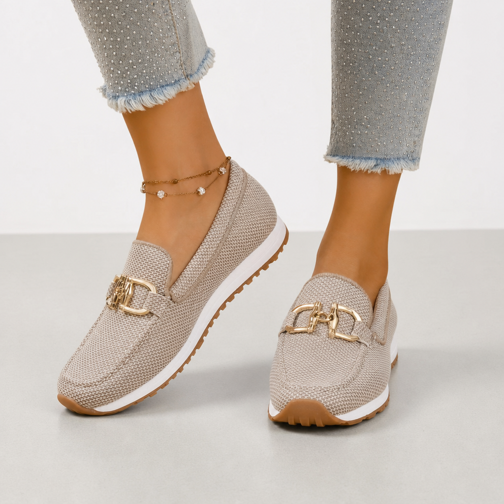 Jerez Orthopedic Horsebit Loafers in Beige