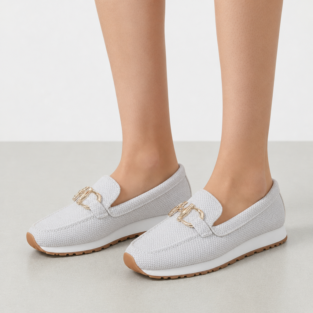 Jerez Orthopedic Horsebit Loafers in White
