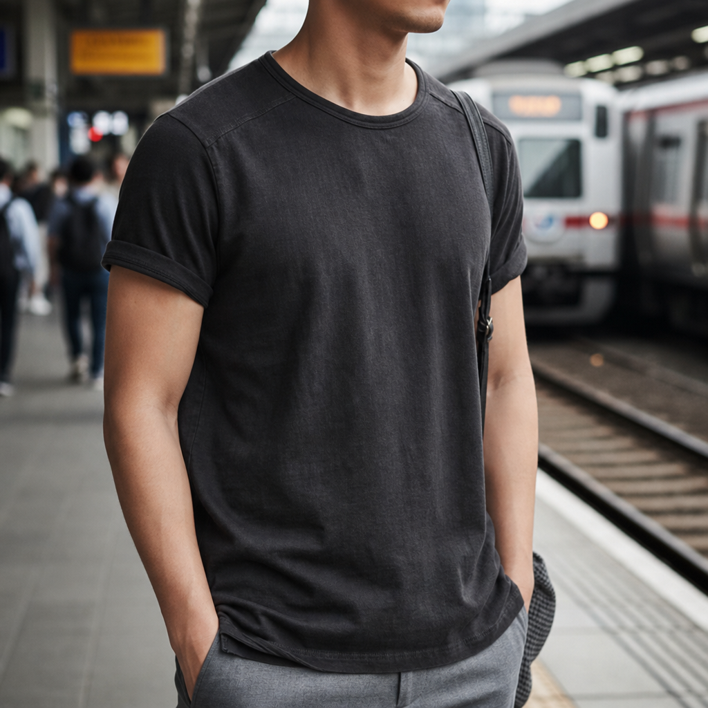 Kardamyli Vintage Wash T-Shirt in Black