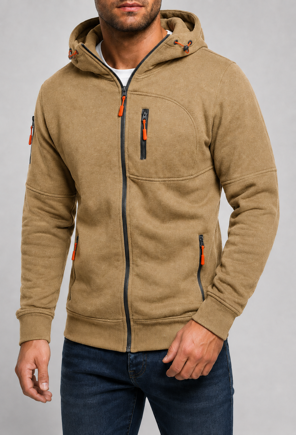 Perugia Multi-Pocket Zip-Up Hoodie