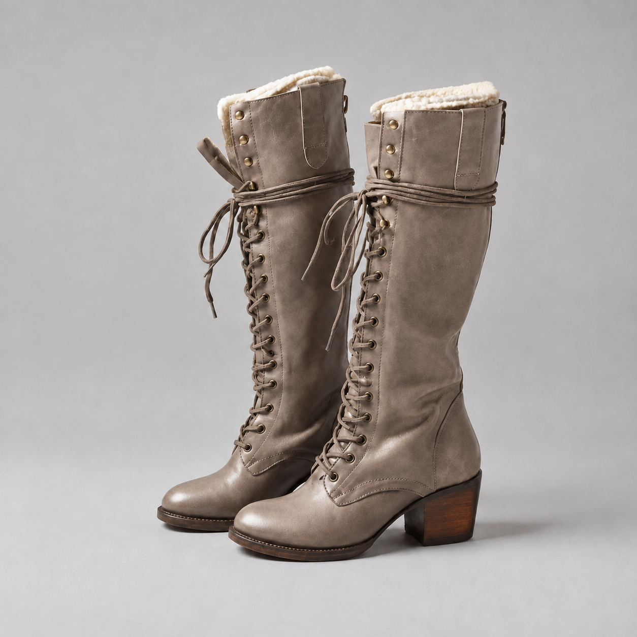 Eze Lace-Up Knee-High Boots