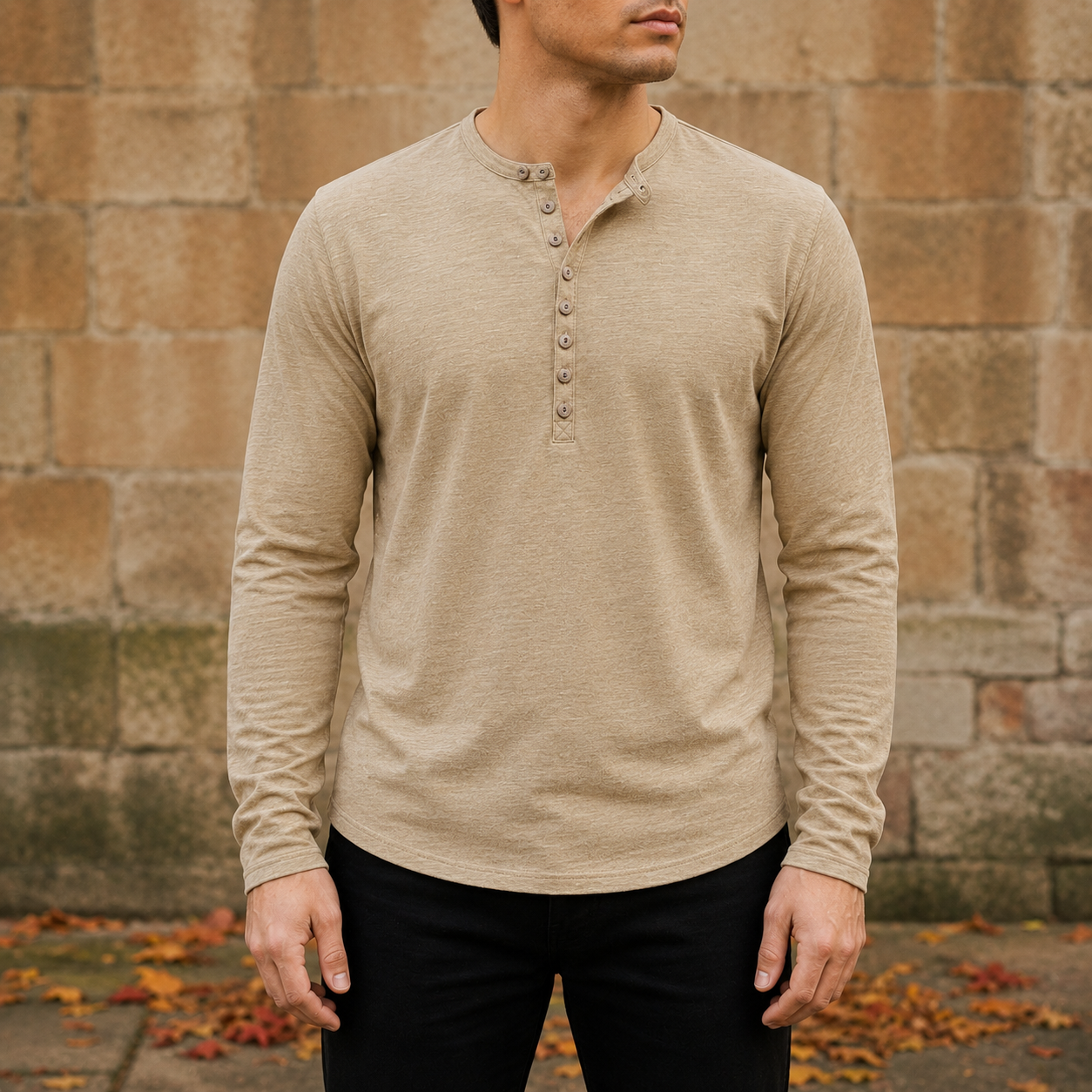 Kefalonia Long Sleeve Henley Shirt