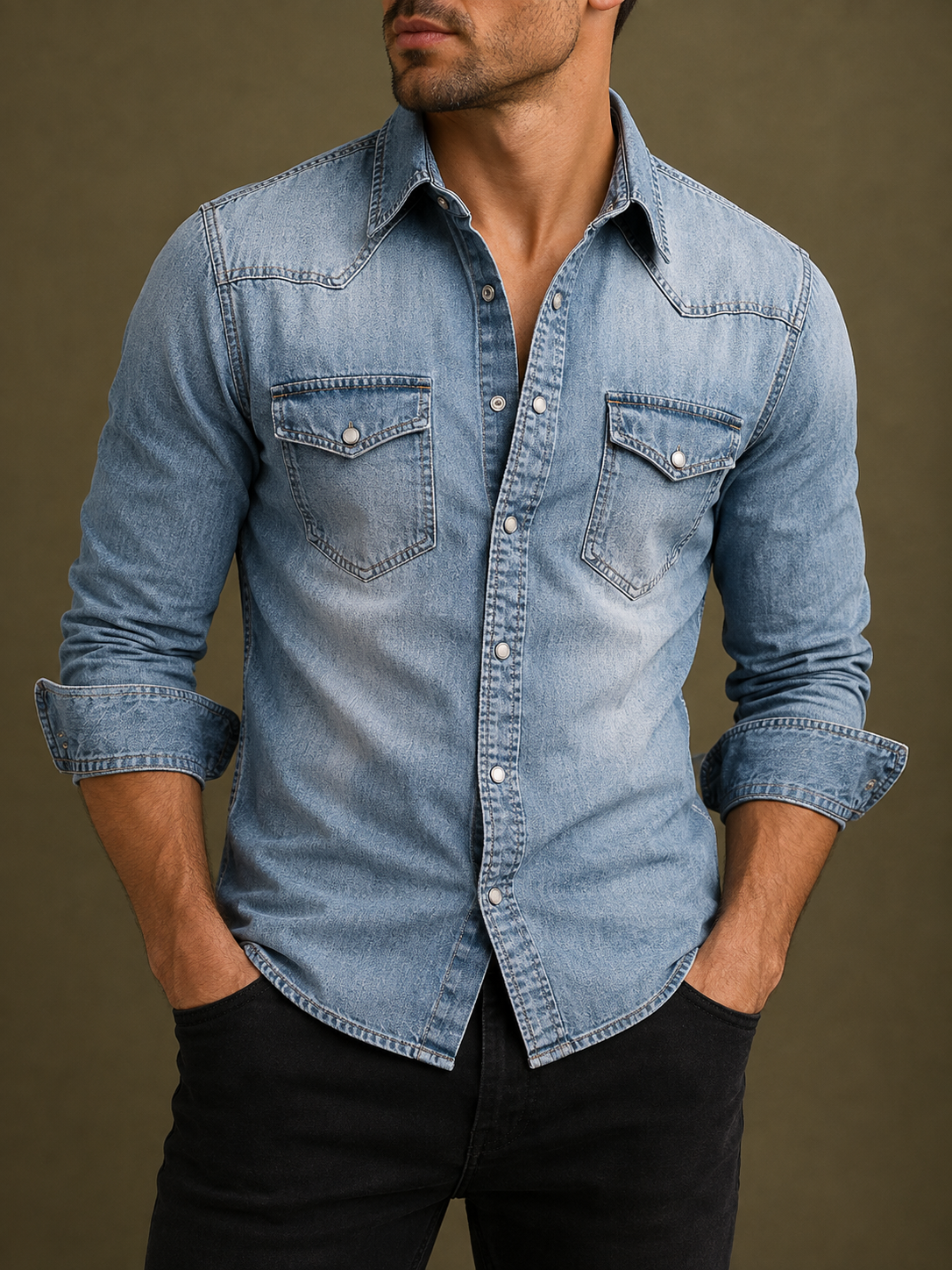 Lucca Slim Fit Denim Shirt