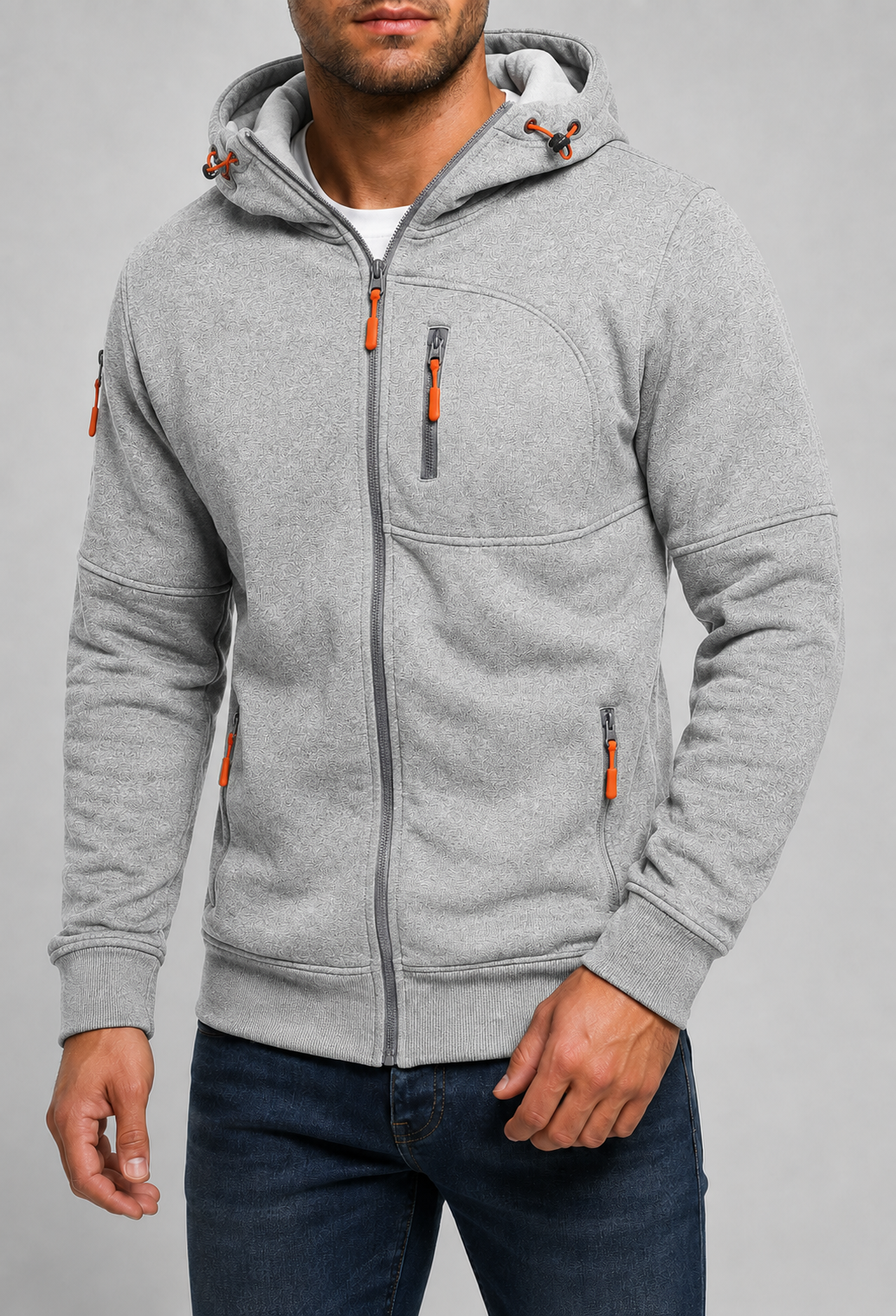 Perugia Multi-Pocket Zip-Up Hoodie