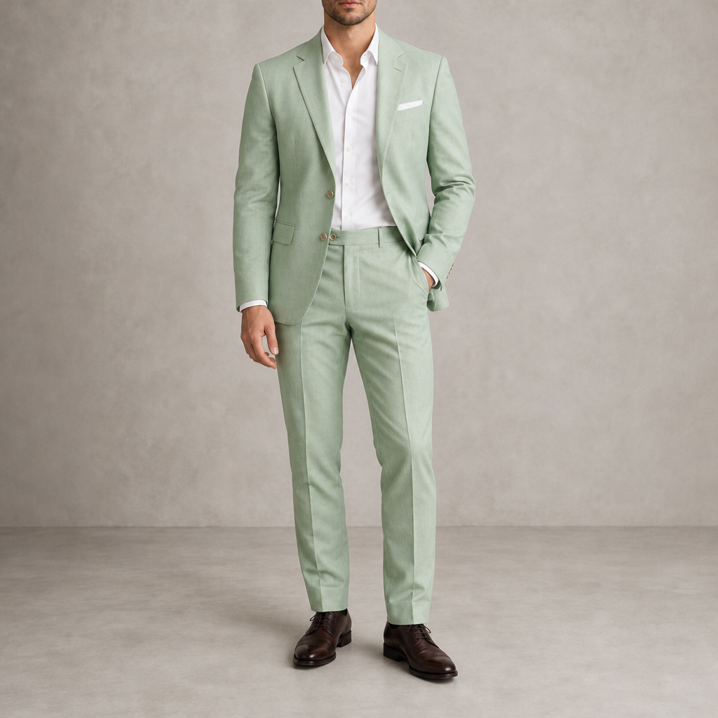 Merida Linen Suit Set in Sage Green