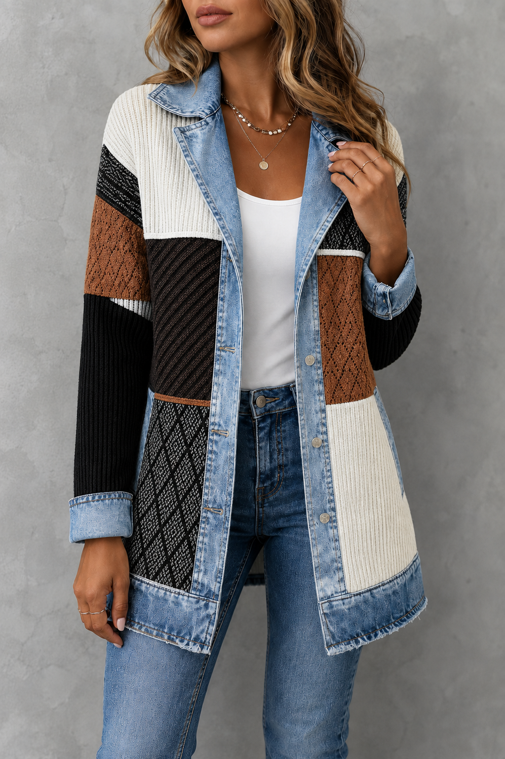 Trogir Denim Knit Hybrid Jacket