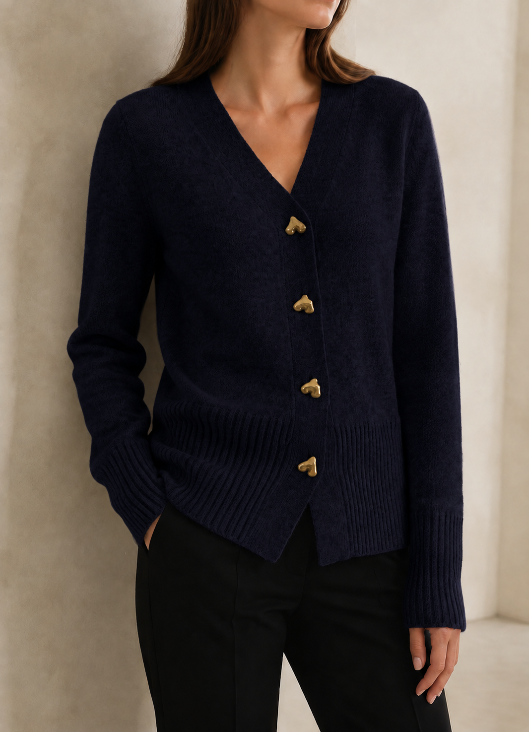 Comillas Heart Button Cardigan