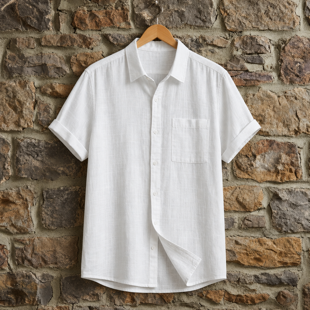 Padova Linen Button-Up Shirt in White