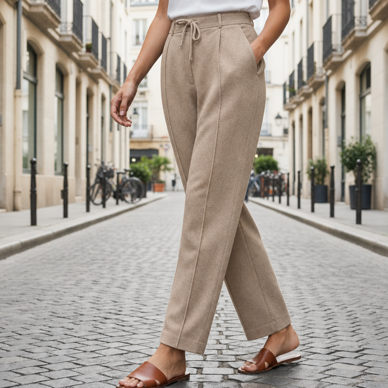 Perpignan Cashmere Knit Trousers in Brown