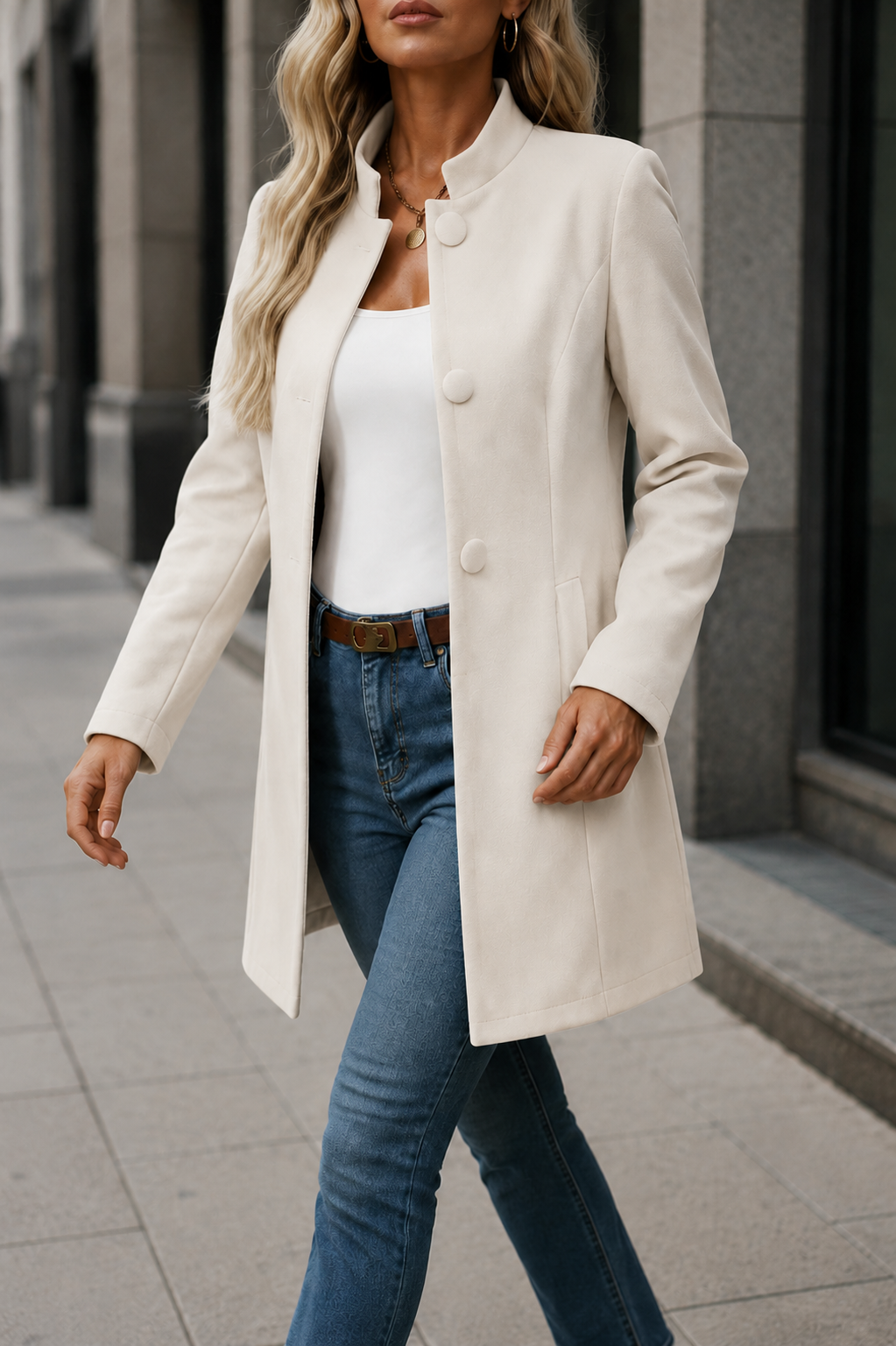 Sitges Button Front A-Line Coat
