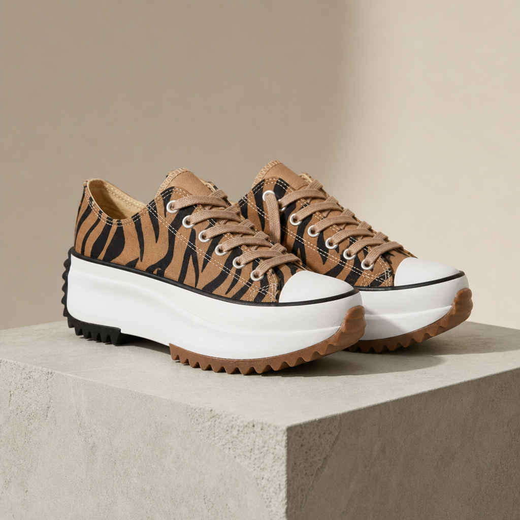 Piodao Orthopedic Platform Canvas Sneakers in Tiger Stripe
