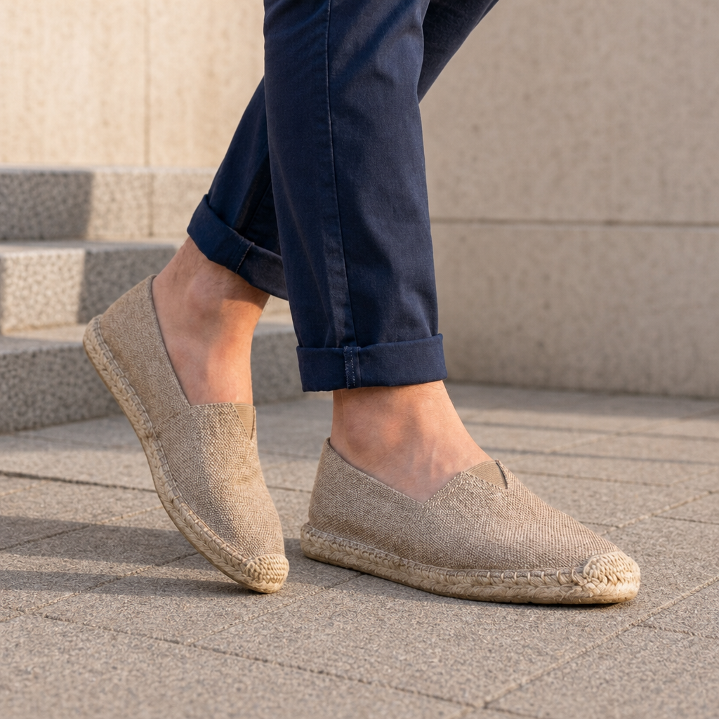 Poros Canvas Jute Espadrilles in Beige