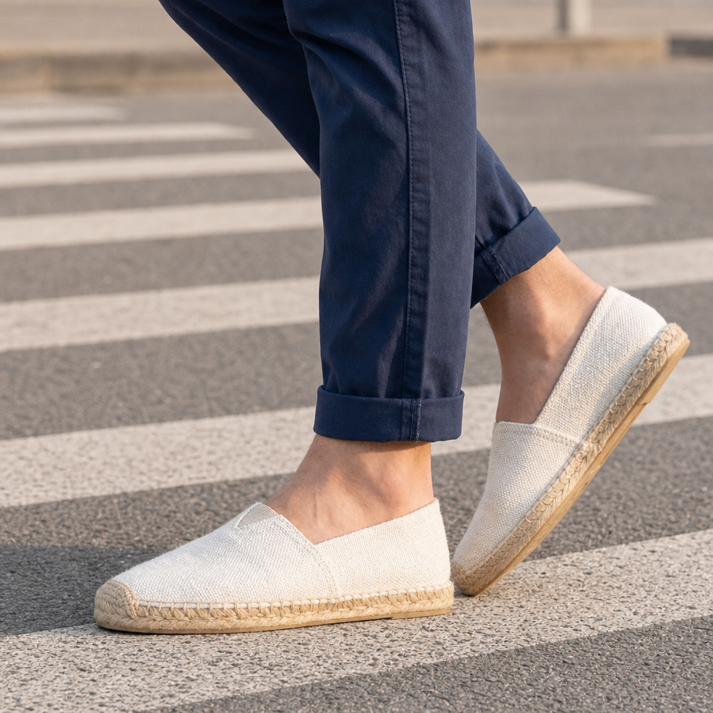 Poros Canvas Jute Espadrilles in White