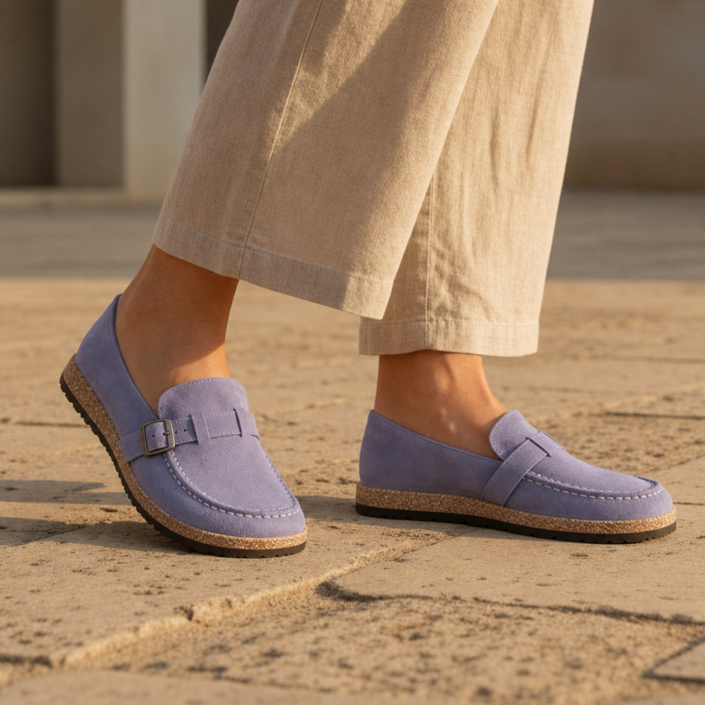 Porquerolles Orthopedic Suede Loafers in Purple