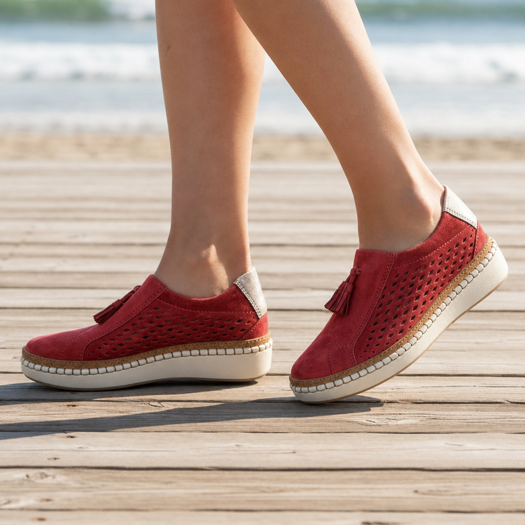 Rab Orthopedic Perforated Slip-Ons in Red