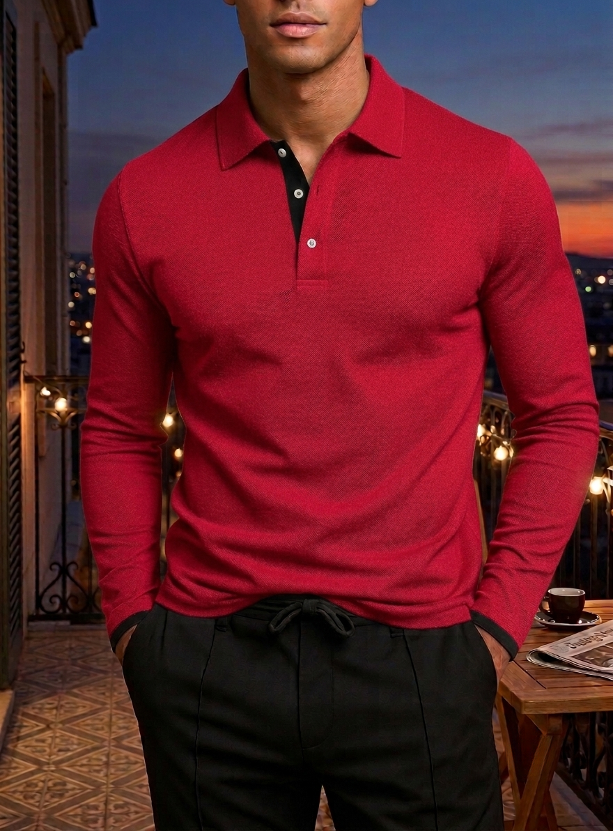 Aegina Long Sleeve Polo Shirt