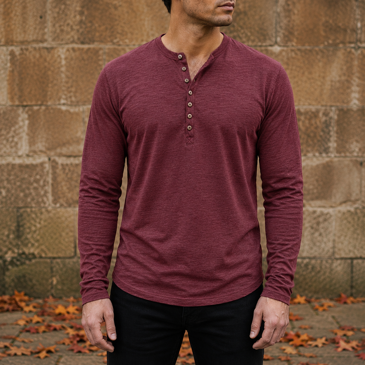 Kefalonia Long Sleeve Henley Shirt