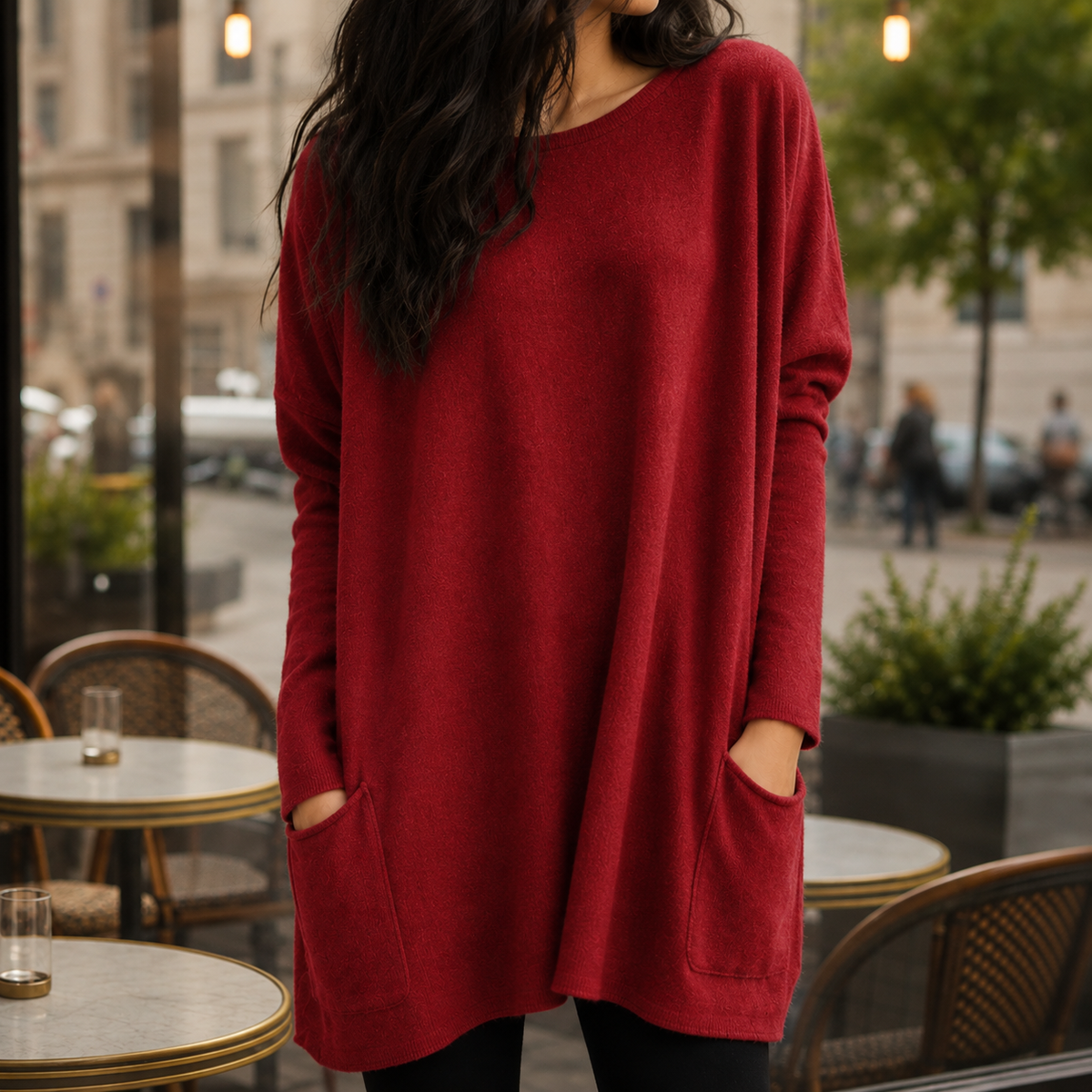 Anzio Relaxed Pocket Tunic Sweater