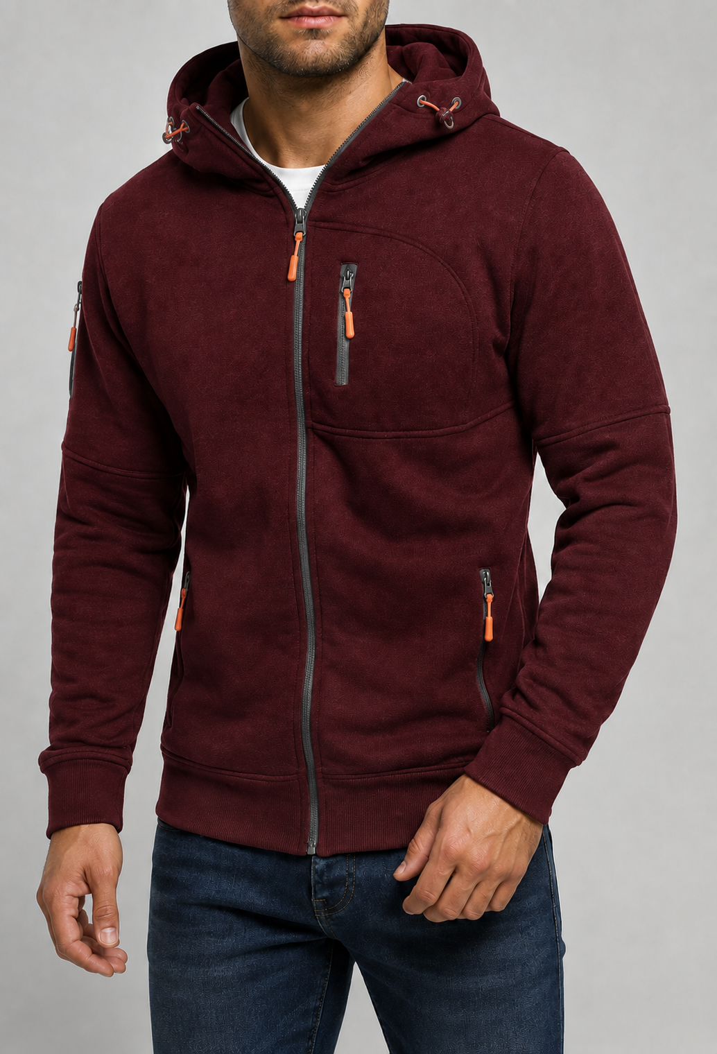 Perugia Multi-Pocket Zip-Up Hoodie