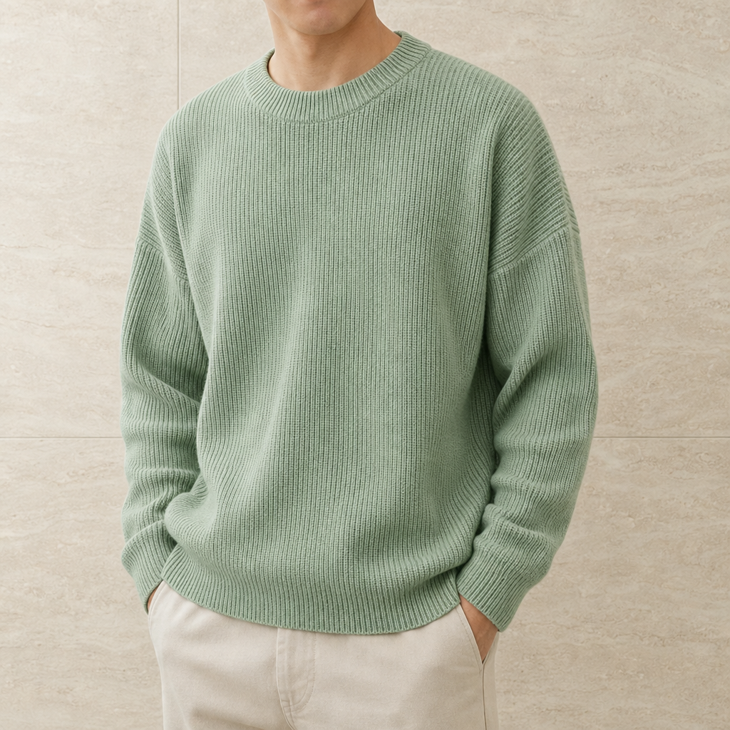 Roussillon Ribbed Knit Sweater in Green