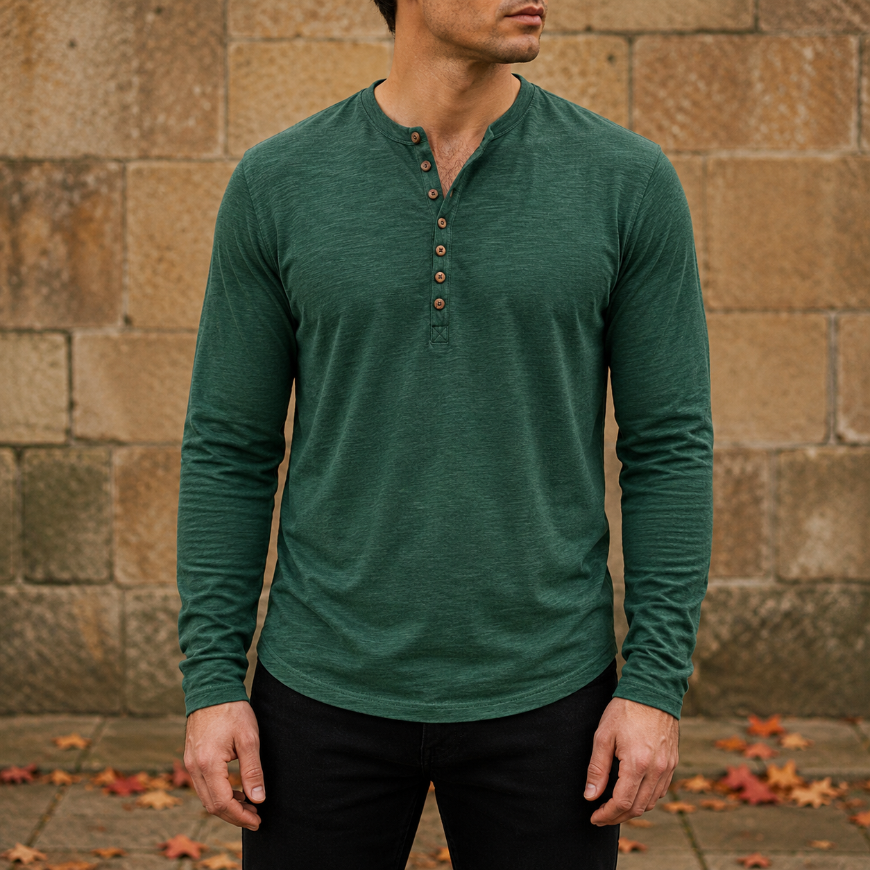 Kefalonia Long Sleeve Henley Shirt