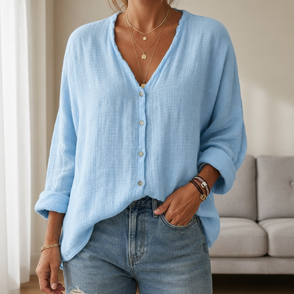 Sete Linen Button-Up Blouse – Buchanan Albert