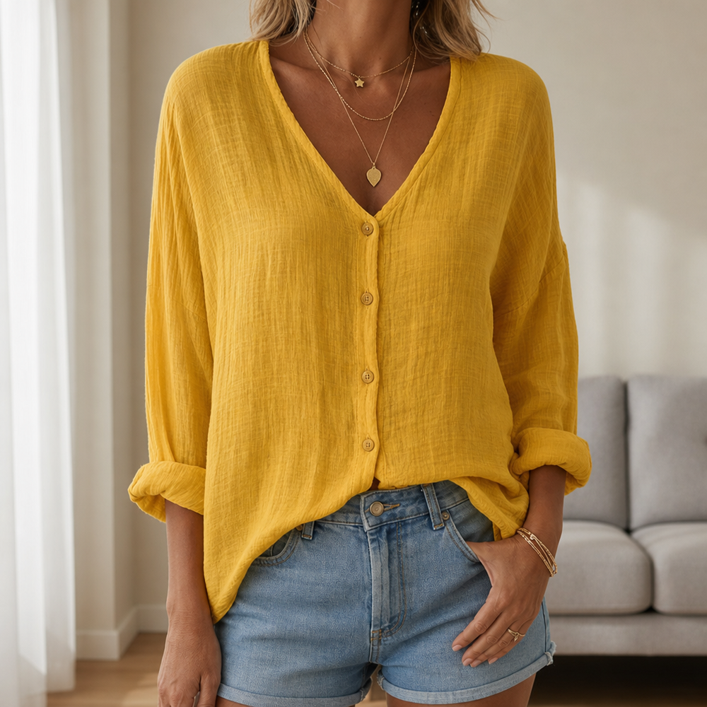 Sete Linen Button-Up Blouse – Buchanan Albert