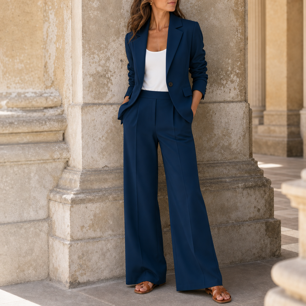 Skopelos Tailored Two-Piece Suit in Navy