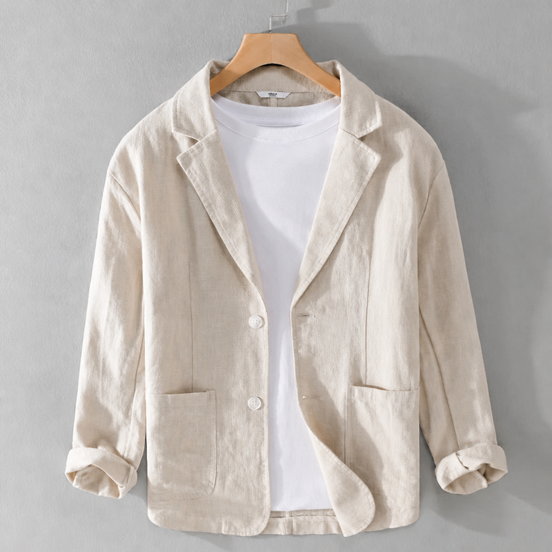 Tarragona Linen Blazer in Beige