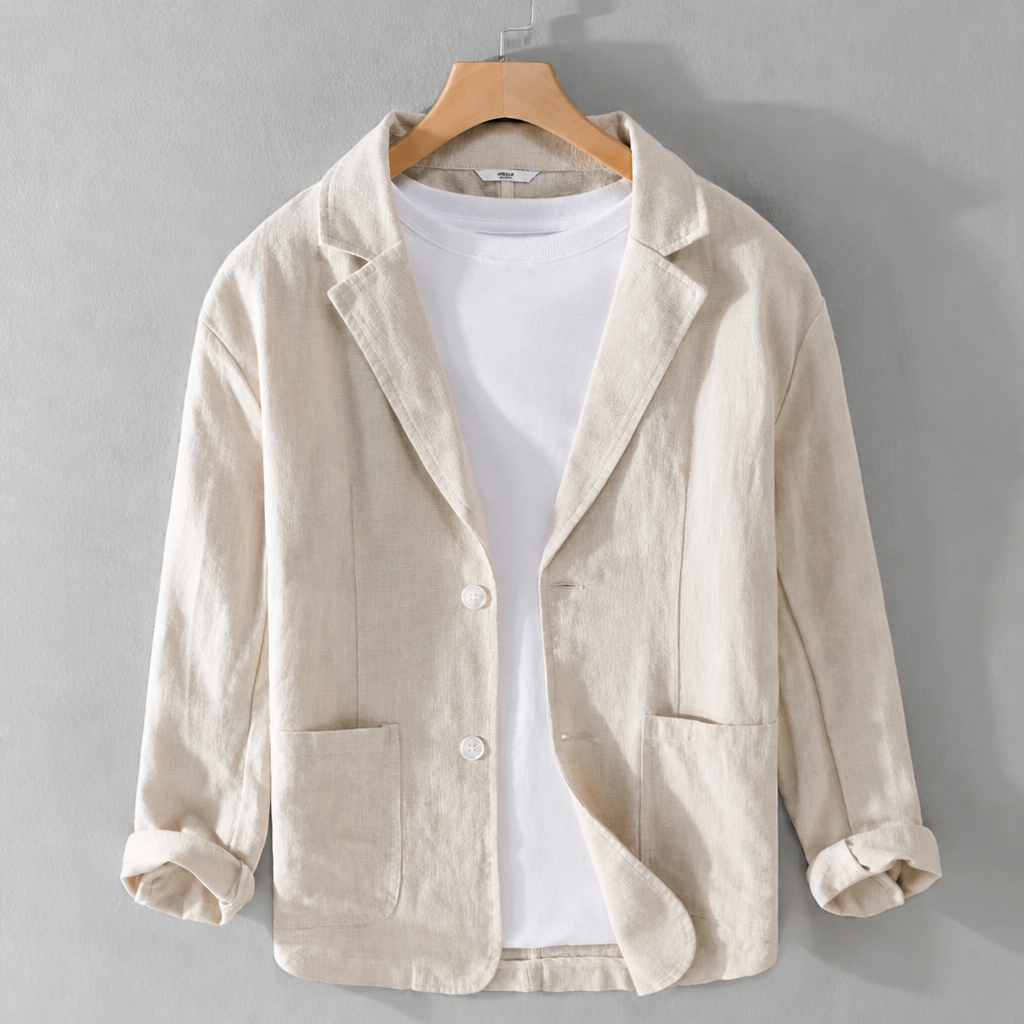 Tarragona Linen Blazer in Beige