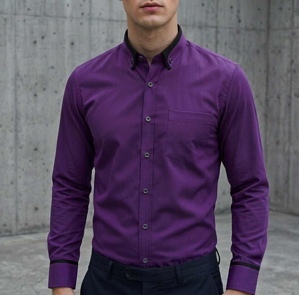 Makarska Contrast Collar Dress Shirt