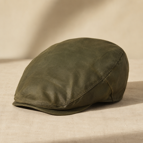 Waxed Cotton Flat Cap