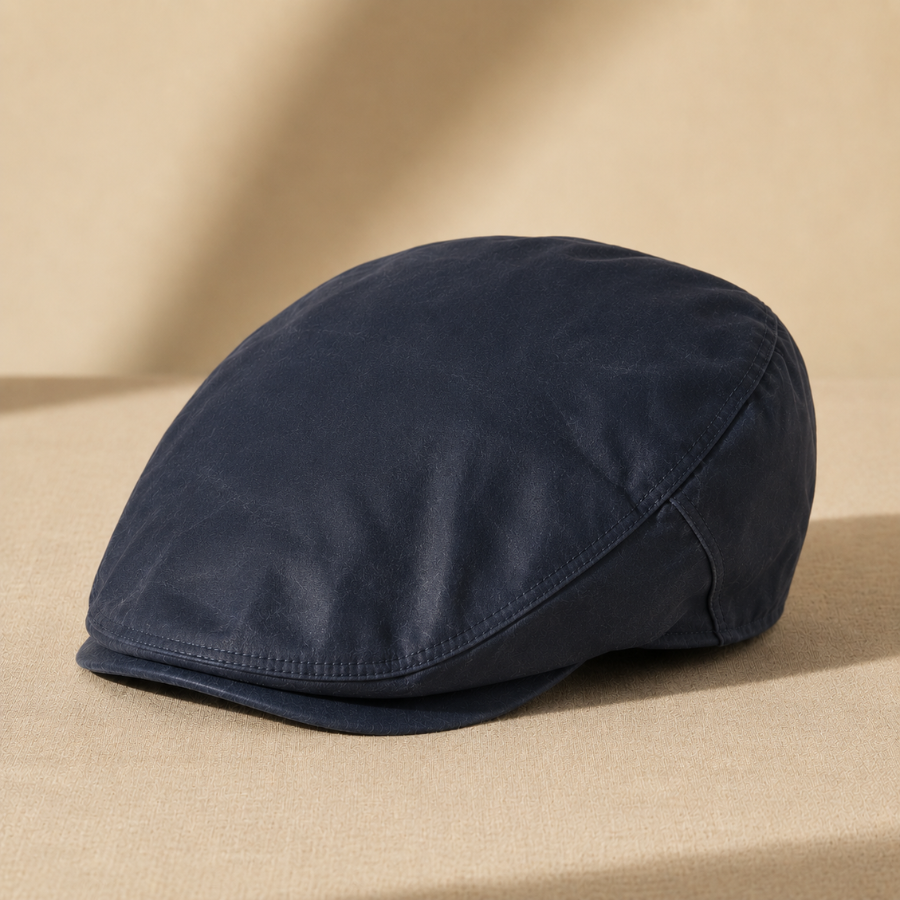 Waxed Cotton Flat Cap
