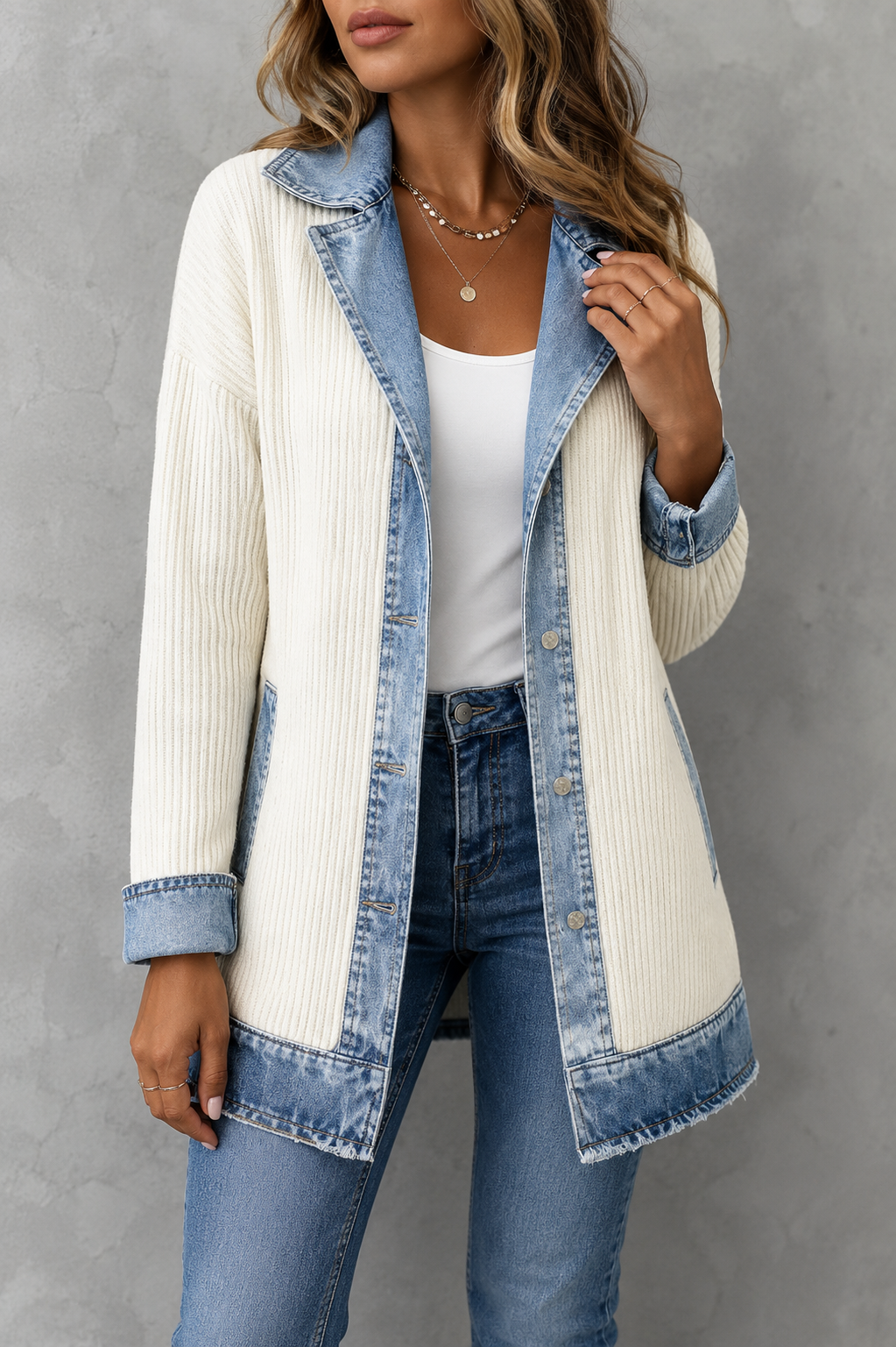 Trogir Denim Knit Hybrid Jacket