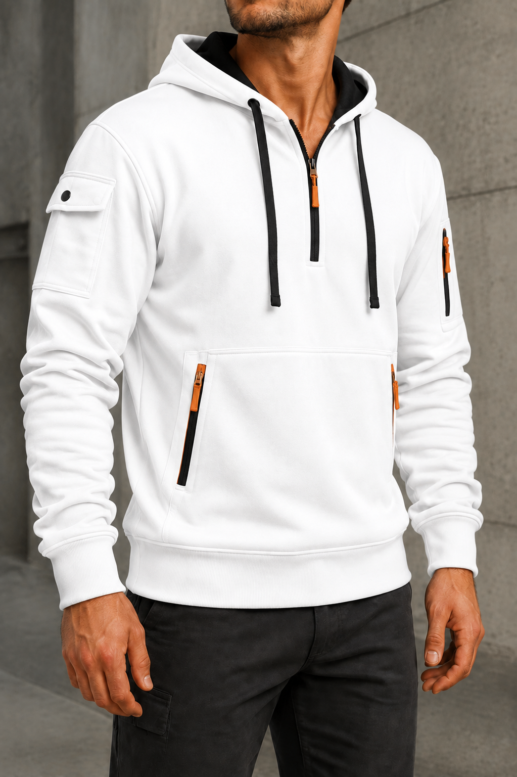 Kakopetria Multi-Pocket Quarter-Zip Hoodie